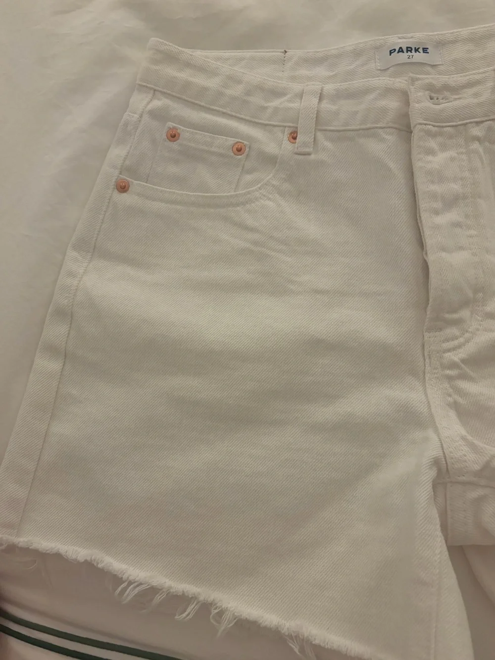 Parke Long Baggy Shorts in White
